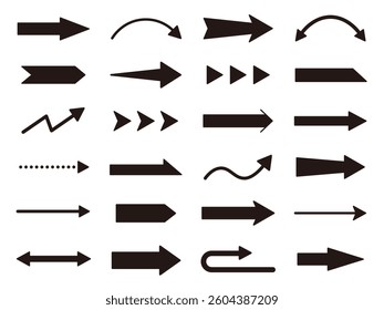 Arrows vector illustration set. Icon, simple