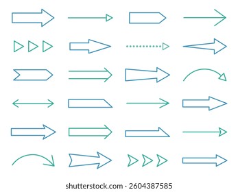 Arrows vector illustration set. Icon, simple