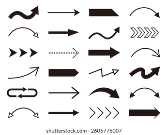 Arrows vector illustration set. Icon, simple