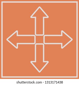 Arrows. Vector illustration of set of arrows icons, four directions.