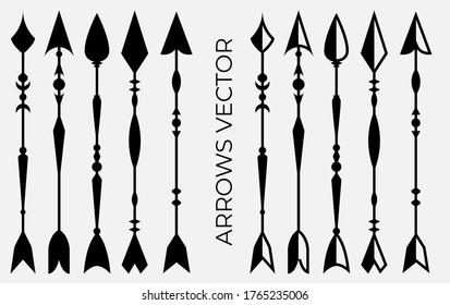 Arrows vector illustration. Vintage arrows ornament. Text dividers. Eps 10