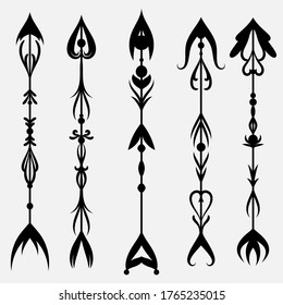 Arrows vector illustration. Vintage arrows ornament. Text dividers. Eps 10