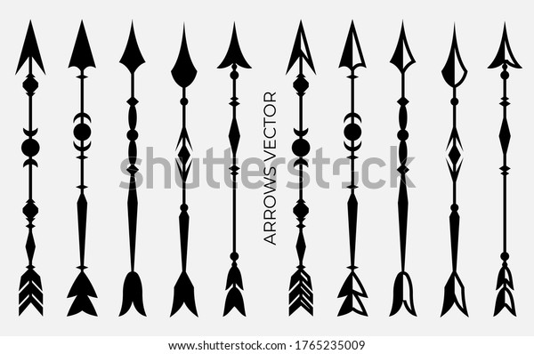 Arrows vector illustration. Vintage arrows ornament.\
Text dividers. Eps 10