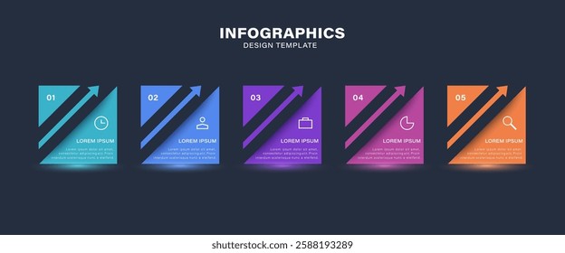 Arrows vector infographic design template with 5 steps