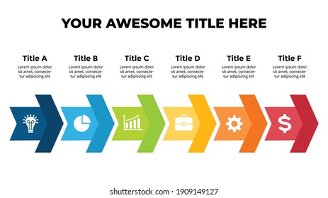 Arrows Vector Infographic. Presentation slide template. Chart diagram.