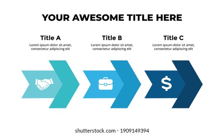 Arrows Vector Infographic. Presentation slide template. Chart diagram.