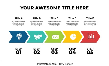 Arrows Vector Infographic. Timeline with 6 steps, options, processes. Presentation slide template. Chart diagram. 