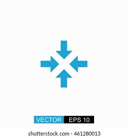 Arrows vector. Isolated blue icon on white background.