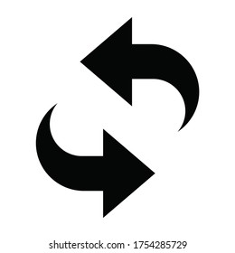 Arrows vector isolated on white. Refresh or recycle sign symbol.
