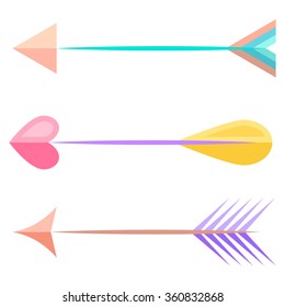 arrows vector love heart set