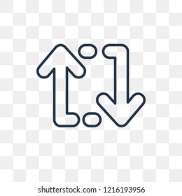 Arrows vector outline icon isolated on transparent background, high quality linear Arrows transparency concept can be used web and mobile