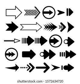Arrows vector. Set different arrows isolated on white background