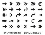 Arrows vector. Set flat different arrows isolated on white background
