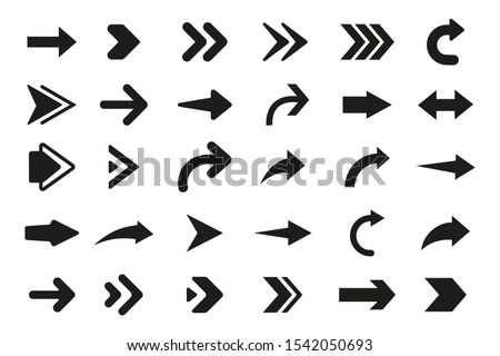 Arrows vector. Set flat different arrows isolated on white background
