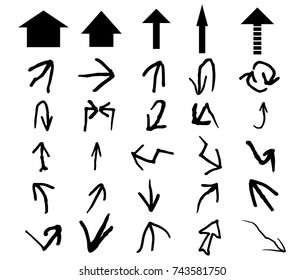 Arrows vector set, isolated.