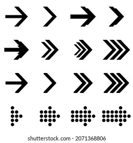 Arrows vector set on white background