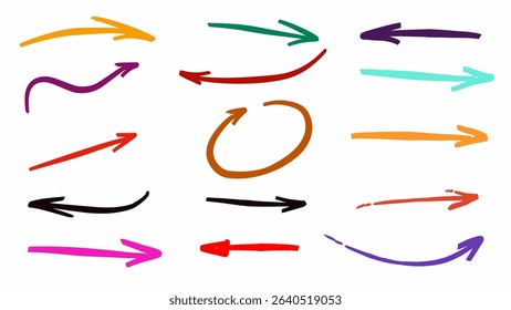 arrows vector set. Perfect for infographics, presentations, highlights, or playful design accents