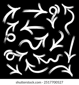 Pfeile, Vektorgrafik mit weißen Symbolen. Pfeile in verschiedene Richtungen, drehen Sie den Pfeil, wiederholen Sie das Prozesssymbol