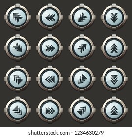 Arrows vector stylish round buttons for mobile applications and web