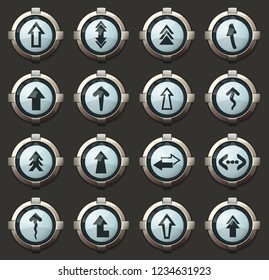 Arrows vector stylish round buttons for mobile applications and web