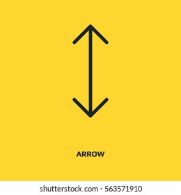 Arrows vertical sign line vector icon. Direction sign line icon.