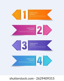 Arrows vertical vector infographic template. Four steps or processes infographic design
