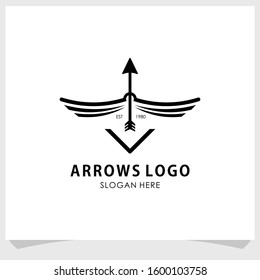Arrows vintage logo design vector