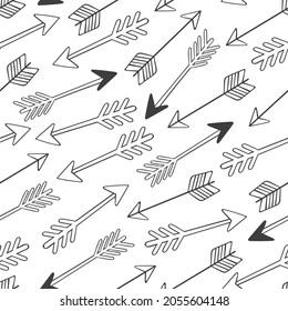 Arrows. Vintage arrows. Seamless vector pattern (background). Cartoon print. 