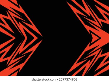 arrows Wavy geometric lightning orange and black background for covers or textile print. Sharp,