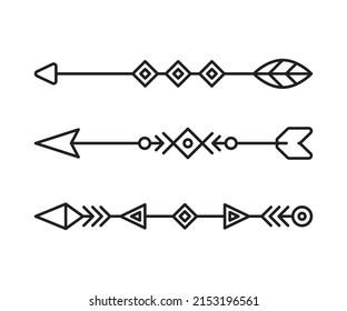 ilustración vectorial de línea de arma de flechas