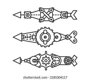 ilustración vectorial de línea de conjunto de armas de flechas