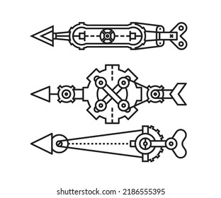ilustración vectorial de línea de conjunto de armas de flechas