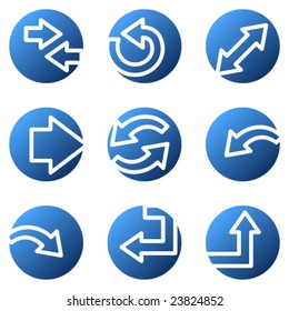 Arrows web icons, blue circle series