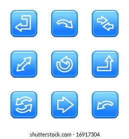 Arrows web icons, blue glossy buttons series