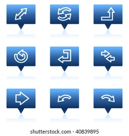 Arrows web icons, blue speech bubbles series