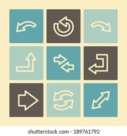 Arrows web icons, buttons set