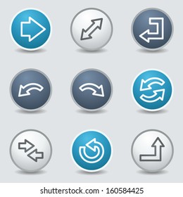 Arroja iconos web, rodear botones azules