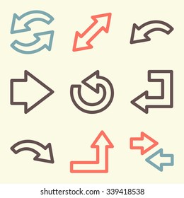 Arrows web icons.  Forward and go, exchange symbol, vector signs