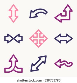 Arrows web icons.  Forward and go, exchange symbol, vector signs