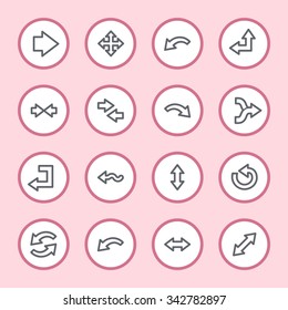 Flechas iconos web.  Avanzar e ir, intercambiar y reciclar símbolos, señales vectoriales