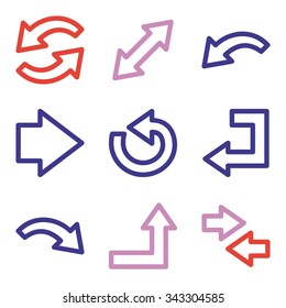 Arrows web icons.  Forward and go, exchange symbol, vector signs