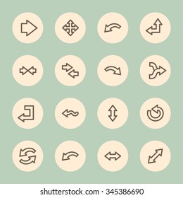 Flechas iconos web.  Avanzar e ir, intercambiar y reciclar símbolos, señales vectoriales