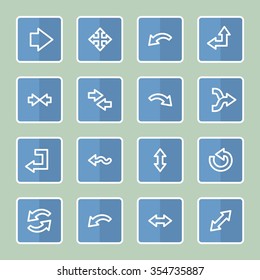 Arrows web icons.  Forward and go, exchange and recycling symbol, vector signs