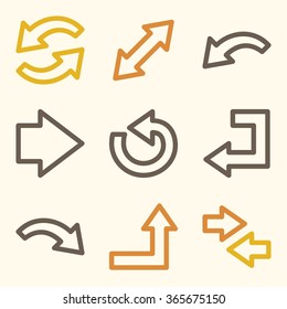 Arrows web icons.  Forward and go, exchange symbol, vector signs
