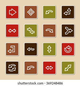 Arrows web icons.  Forward and go, exchange and recycling symbol, vector signs