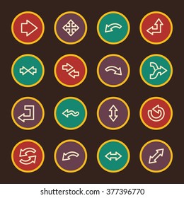 Flechas iconos web.  Avanzar e ir, intercambiar y reciclar símbolos, señales vectoriales