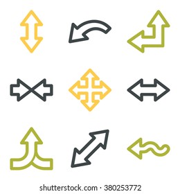 Flechas iconos web.  Avanzar e ir, intercambiar símbolos, señales vectoriales