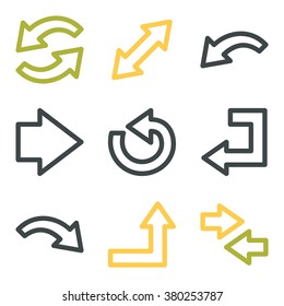 Pfeilsymbole.  Vorwärts und Weiter, Austauschsymbol, Vektorzeichen