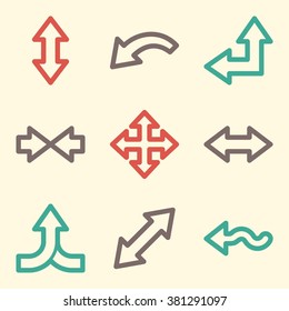 Arrows web icons.  Forward and go, exchange symbol, vector signs