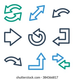 Arrows web icons.  Forward and go, exchange symbol, vector signs